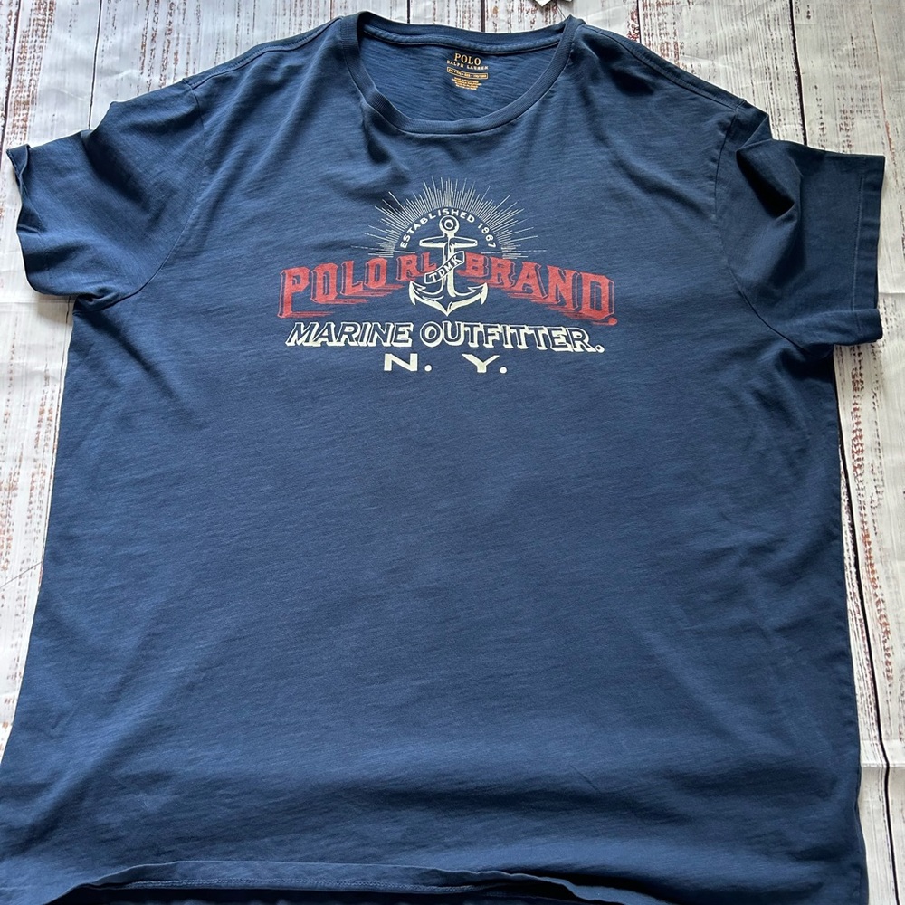 Polo Ralph Lauren Anchor Marine Outfitter NY Cotton T-Shirt Navy Size XXL NWT